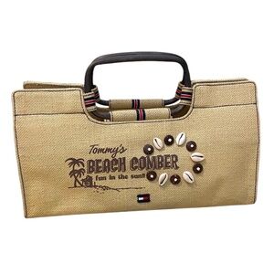 Tommy Hilfiger" fun‎ in the sun" Canvas Tan Bag/Purse  Beach Comber,  New